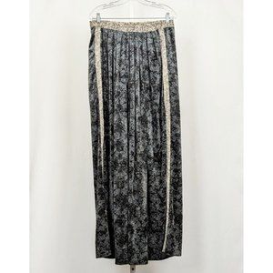 Donna Jessica Pants Gray Floral Print Lagenlook Art to Wear Women's Size 2 L